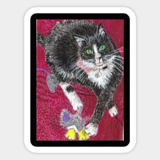 Luna tuxedo cat Sticker